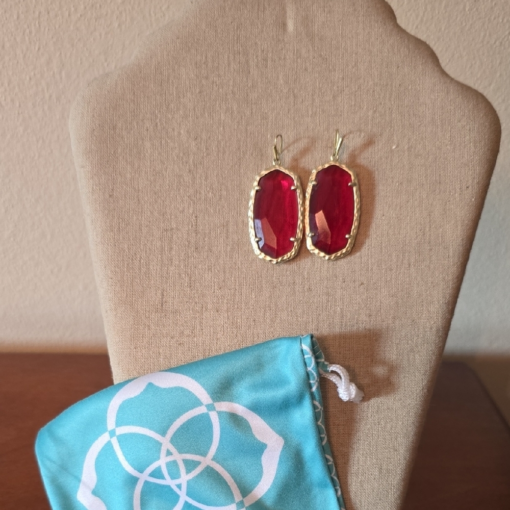 Elegant Red and Gold Earrings